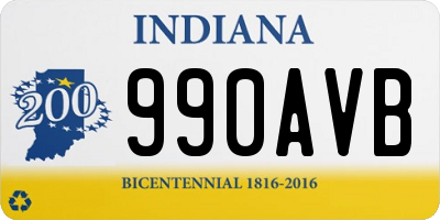 IN license plate 990AVB