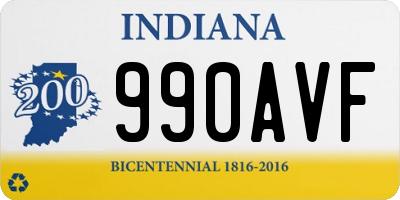 IN license plate 990AVF