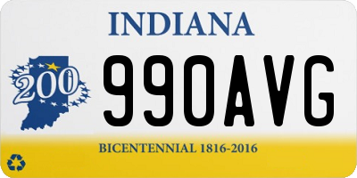 IN license plate 990AVG