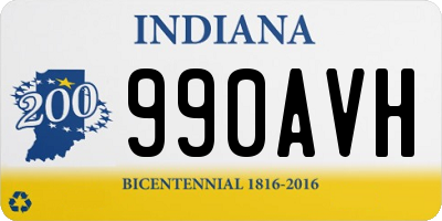 IN license plate 990AVH