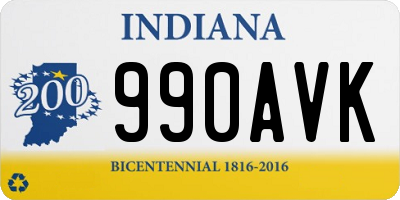 IN license plate 990AVK