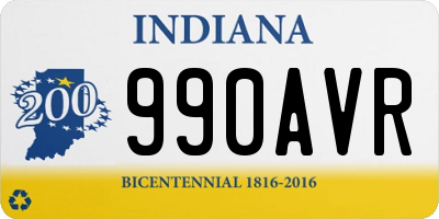 IN license plate 990AVR