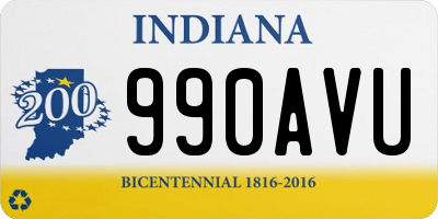 IN license plate 990AVU