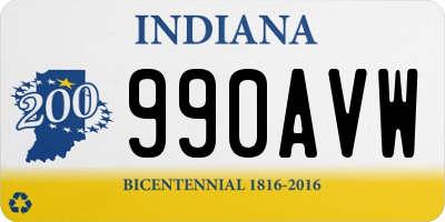 IN license plate 990AVW