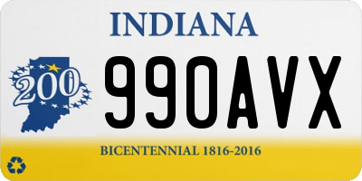 IN license plate 990AVX