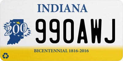 IN license plate 990AWJ