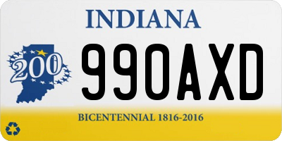 IN license plate 990AXD