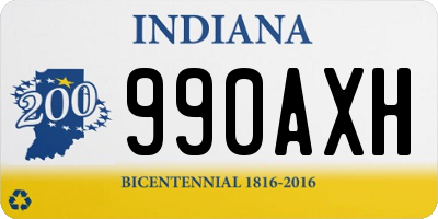 IN license plate 990AXH