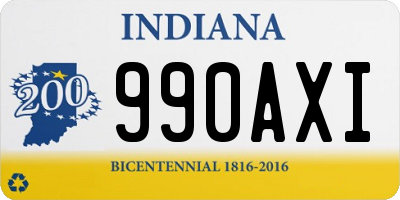 IN license plate 990AXI