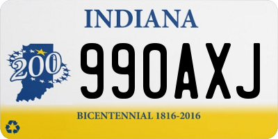 IN license plate 990AXJ