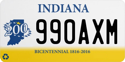 IN license plate 990AXM