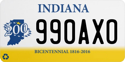 IN license plate 990AXO