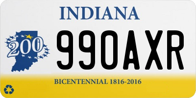 IN license plate 990AXR