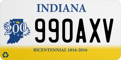 IN license plate 990AXV