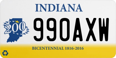 IN license plate 990AXW