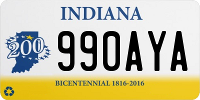 IN license plate 990AYA