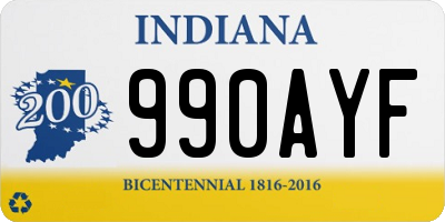 IN license plate 990AYF