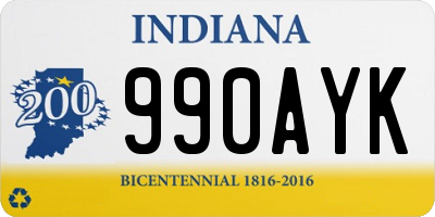 IN license plate 990AYK