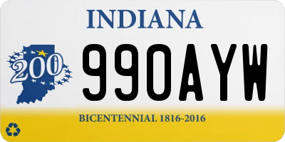 IN license plate 990AYW