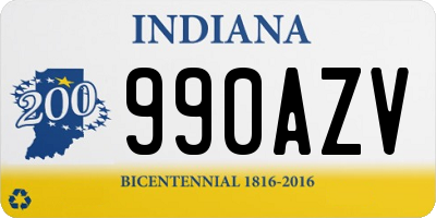 IN license plate 990AZV