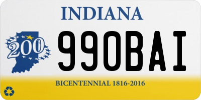 IN license plate 990BAI