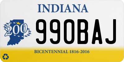 IN license plate 990BAJ