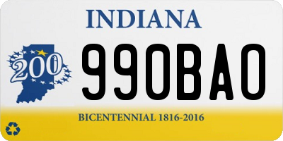 IN license plate 990BAO