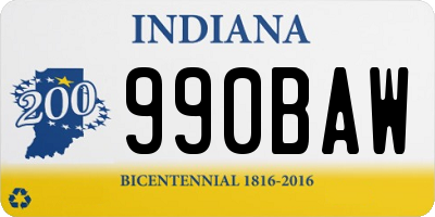 IN license plate 990BAW