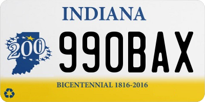 IN license plate 990BAX