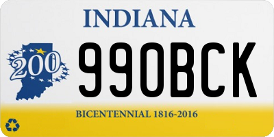 IN license plate 990BCK