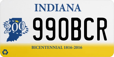 IN license plate 990BCR