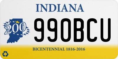 IN license plate 990BCU