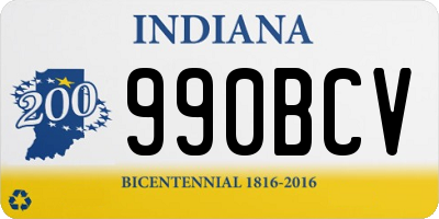 IN license plate 990BCV