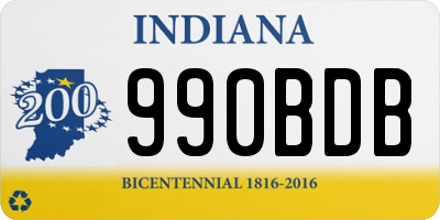 IN license plate 990BDB