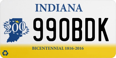 IN license plate 990BDK