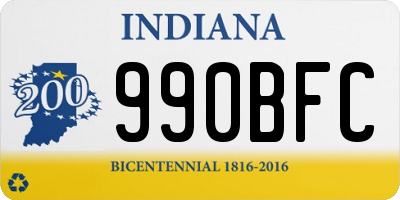 IN license plate 990BFC