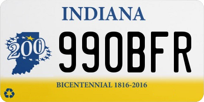 IN license plate 990BFR