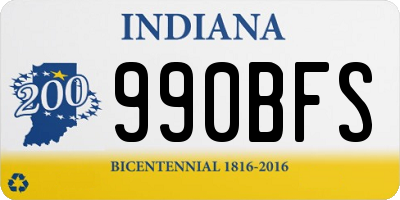 IN license plate 990BFS