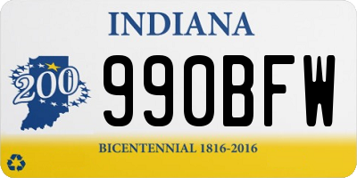 IN license plate 990BFW