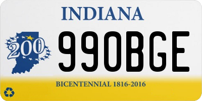 IN license plate 990BGE