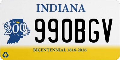 IN license plate 990BGV