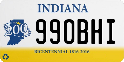 IN license plate 990BHI