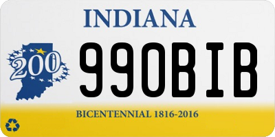 IN license plate 990BIB