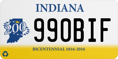 IN license plate 990BIF