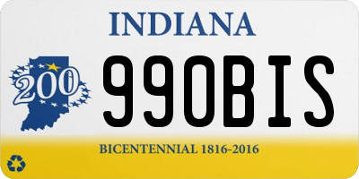 IN license plate 990BIS