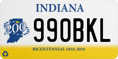 IN license plate 990BKL