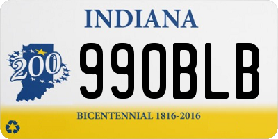 IN license plate 990BLB