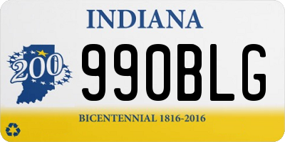 IN license plate 990BLG