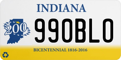 IN license plate 990BLO