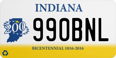 IN license plate 990BNL